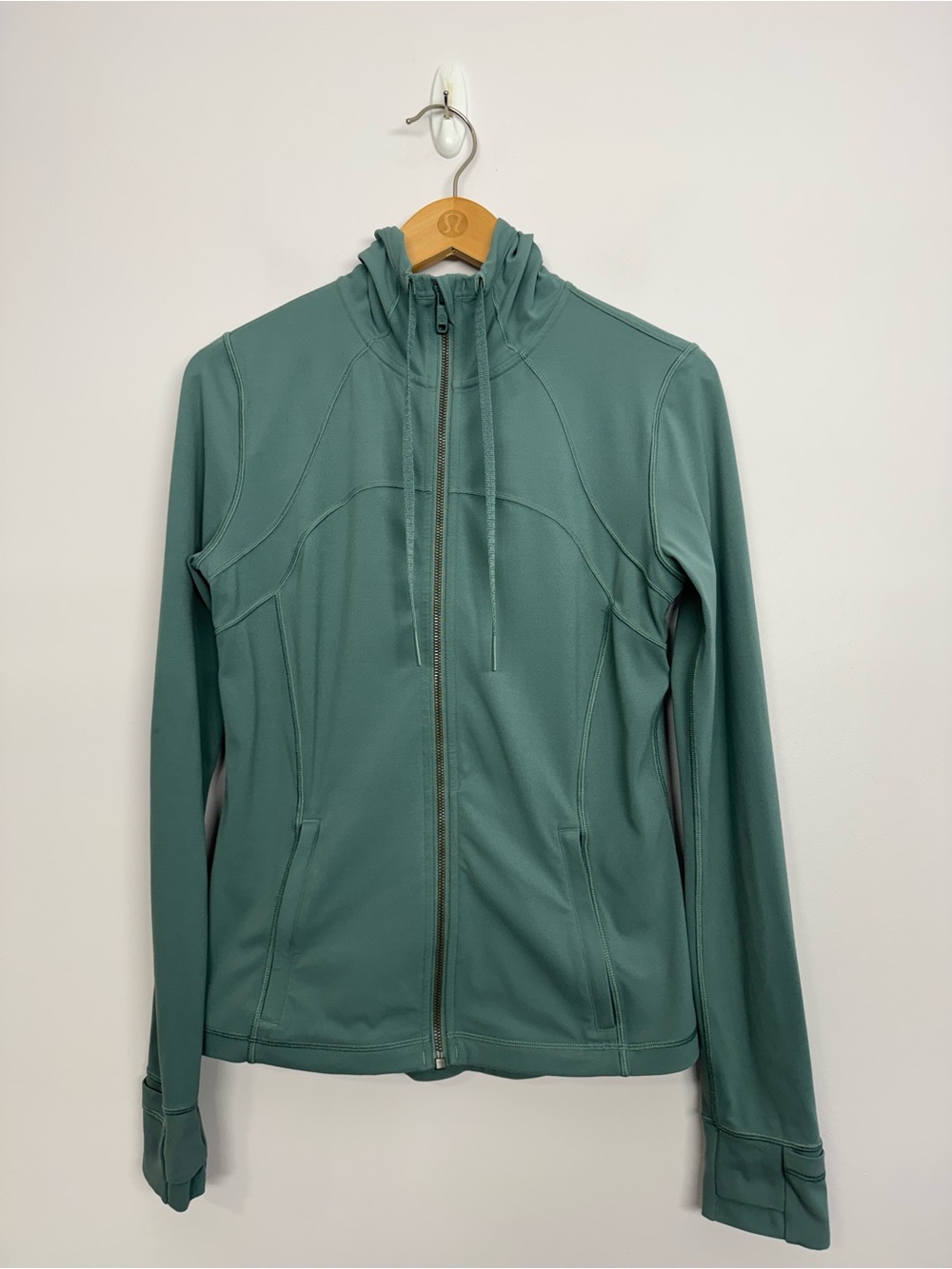 111: Lululemon Hooded Define Jacket *Nulu Tidewater Teal Size 8